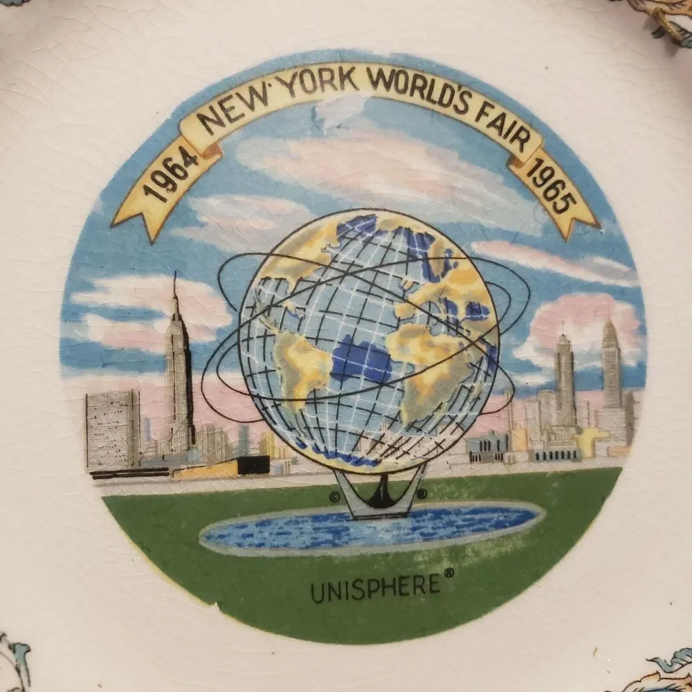 Vintage New York World's Fair 1964 1965 Souvenir Plate‎ Unisphere